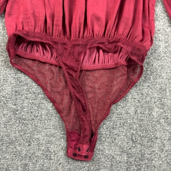 FREE PEOPLE Intimately Women’s Another Round Pomegranate Red Blouse bodysuit XS - Picture 4 of 14